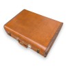 Brown leather suitcase