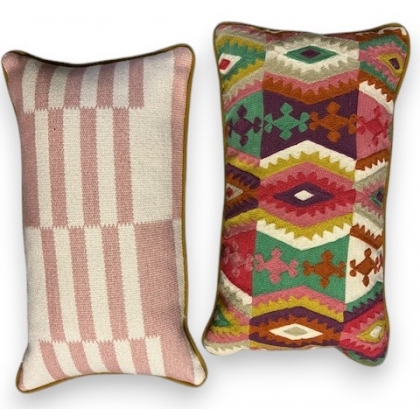 Coussin en tissus Ethnique rose