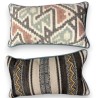 Blue ethnic-print cushion