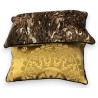Brown and yellow fabric cushion