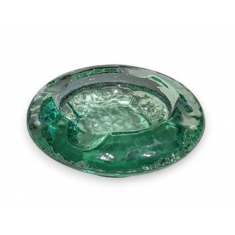 Green glass ashtray