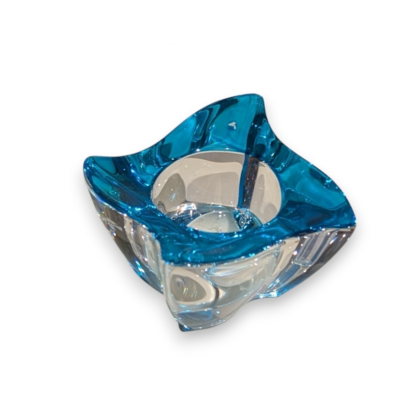 Cendrier en verre bleu VILLEROY & BOCH