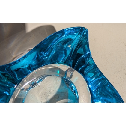 Cendrier en verre bleu VILLEROY & BOCH