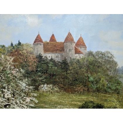 Tableau \"Châteu de Champvent\" signé S. DAUGHTA