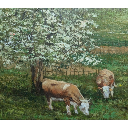 Tableau \"Châteu de Champvent\" signé S. DAUGHTA