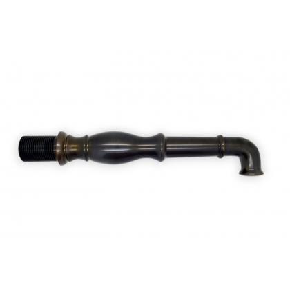 Antique-finished angled fountain spout