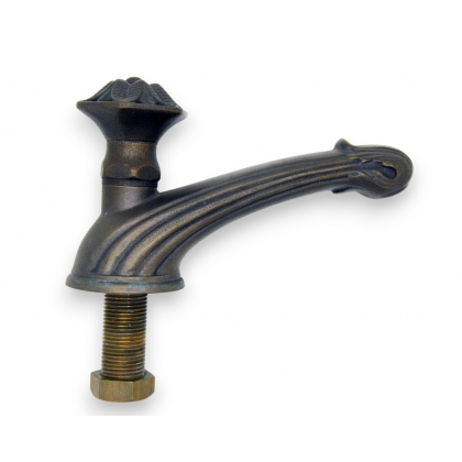Patinated bronze fountain tap