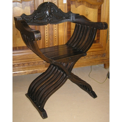 Dagobert Renaissance Curule Armchair at  Moinat SA  - Antiques and interior design