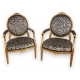 Paire de fauteuils Louis XVI en hêtre