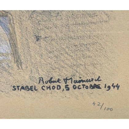 Lithographie "Cerf et biche" signé HAINARD