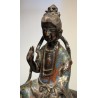 Bronze cloisonné Kannon sur un éléphant