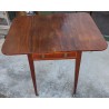 Mahogany side table with drop-down leaves and 1 drawer