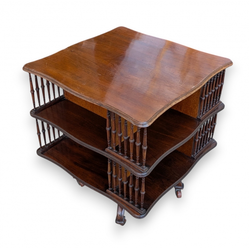 Rotating mahogany bookcase