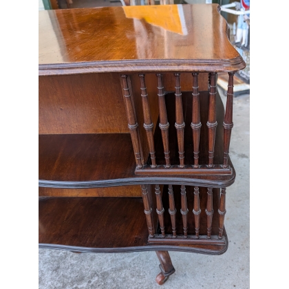 Rotating mahogany bookcase