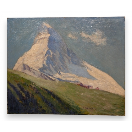 Tableau \"Cervin\" signé F. PORTIER