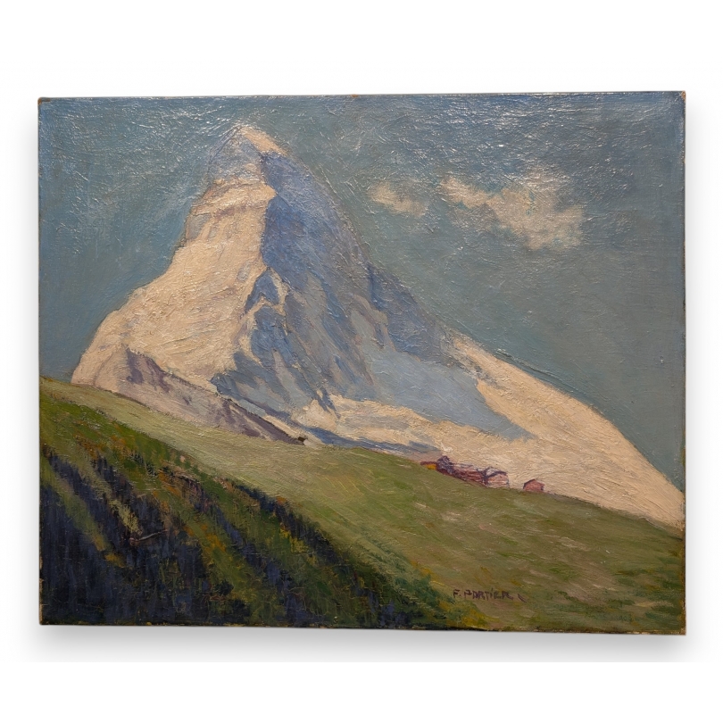 Tableau \"Cervin\" signé F. PORTIER