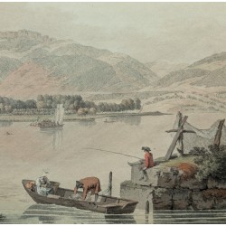 Engraving entitled ‘View of Yverdon’, signed ABERLI.  at Moinat SA  – Antiques and decorative items –  Engravings, lithographs