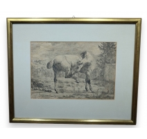 Gravure "Cheval" par J D HUBER