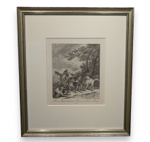 Gravure "Chiens" par RIDINGER