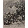 Gravure "Chiens" par RIDINGER