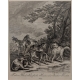 Gravure "Chiens" par RIDINGER