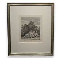 Gravure "Chiens" par RIDINGER