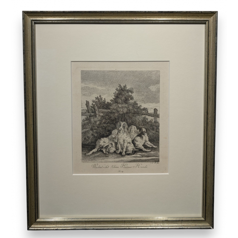 Gravure "Chiens" par RIDINGER