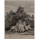 Gravure "Chiens" par RIDINGER