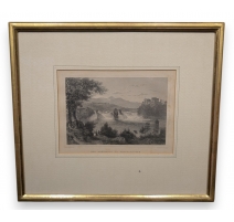 Gravure "Chutes du Rhin" par CORRADI