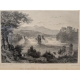 Gravure "Chutes du Rhin" par CORRADI