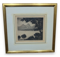 Gravure "Brunnen" signée 1924