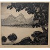 Engraving entitled ‘Brunnen’, signed 1924