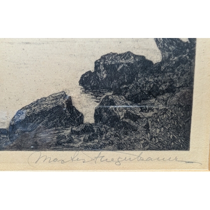 Engraving entitled ‘Brunnen’, signed 1924