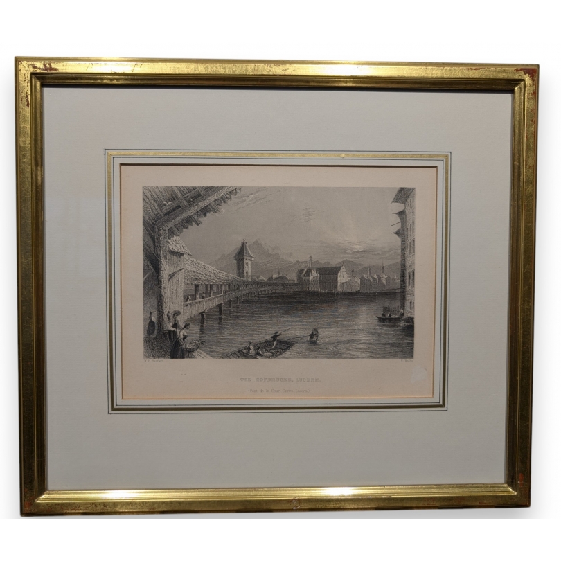 Gravure "Pont couvert" par BARTLETT