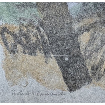 Engraving entitled ‘Chamois’, signed by Robert HAINARD