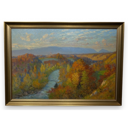 Tableau \"L\'Aubonne\" signé V. GILLIAND 1922