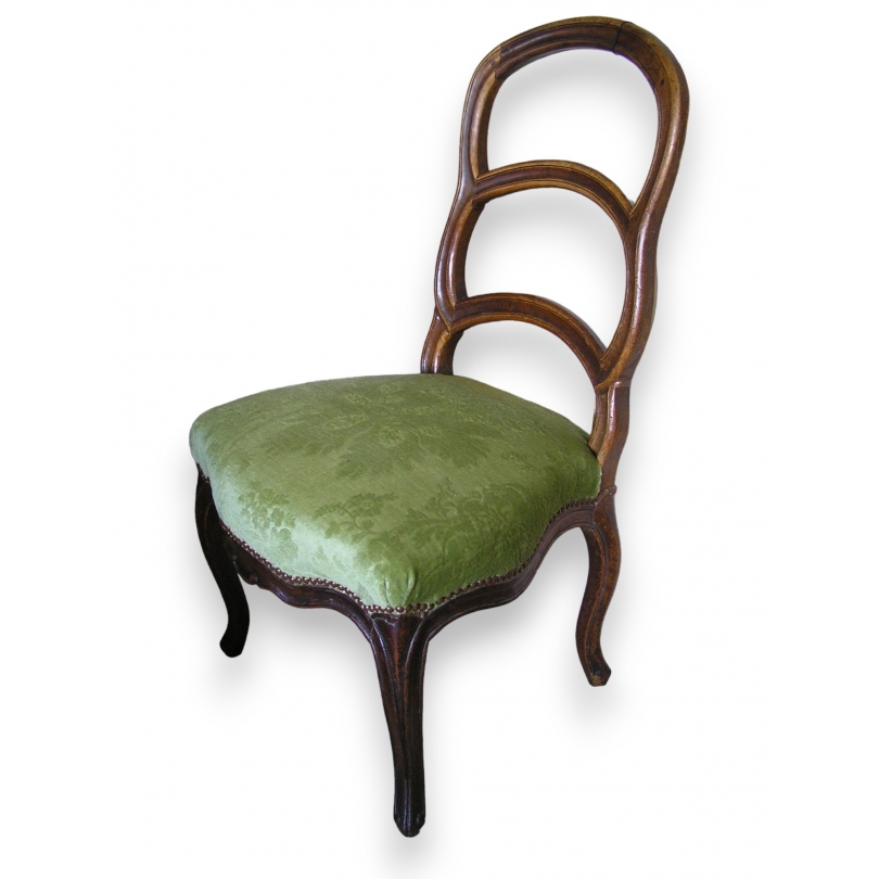 Bernese chair in walnut, with a backrest by  Moinat SA  - Antiques and interior design