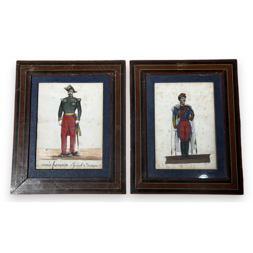 Paire de gravures "Armée Française"