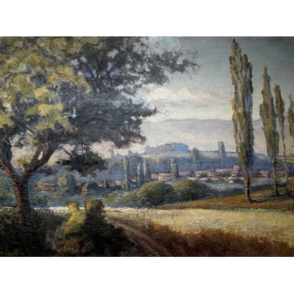 Tableau \"Campagne\" signé G.W. DROZ