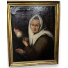 Tableau \"Femme filant\" d\'après MURILLO