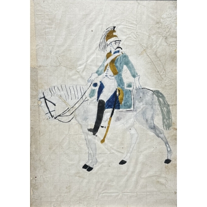 Paire d'aquarelles "Armée Française"