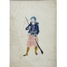Paire d'aquarelles "Armée Française"