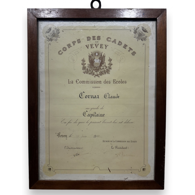 Engraving: ‘Cadet Certificate’