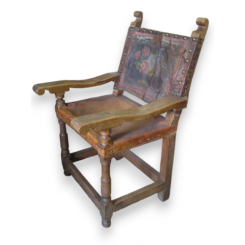 Fauteuil colombien vers 1800, bois