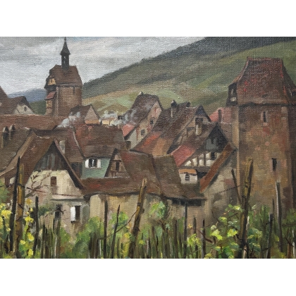 Tableau \"Riquewihr\" signé GACHOT