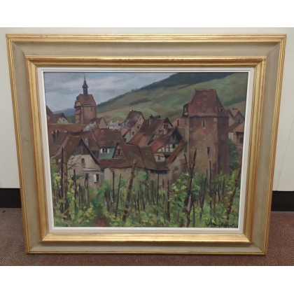 Tableau \"Riquewihr\" signé GACHOT