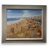 Tableau \"Plage\" signé A. ROUSSEAU