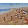 Tableau \"Plage\" signé A. ROUSSEAU