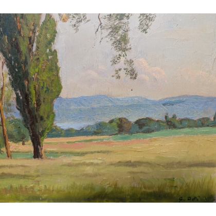 Painting entitled ‘Corcelles-près-Concise’, signed G. DP.