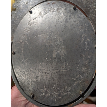 Miroir de table en métal de Plombières